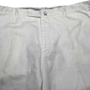 Incotex Chinolino Pants (36x35) Mens Linen Cotton Flat Front White